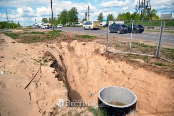 Работы по устройству ливневой канализации ведутся на улице Красноармейской в Дзержинске